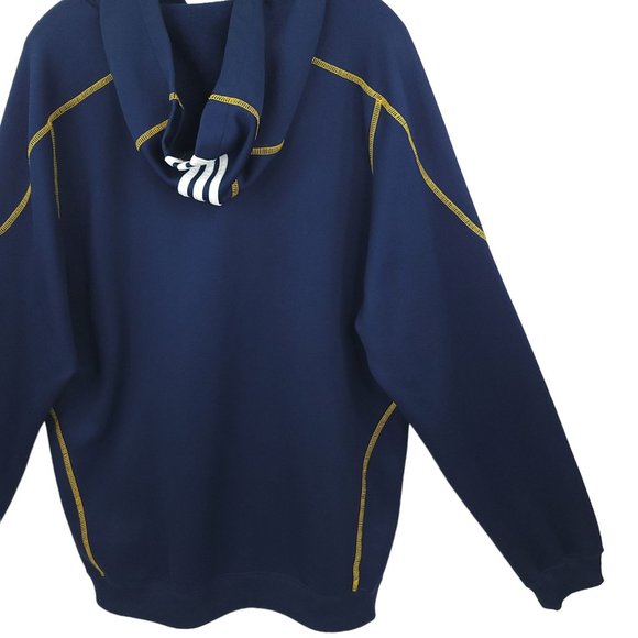 Adidas Navy Annapolis Hoodie Pullover Sweatshirt Men M Blue Gold Long Sleeve - Picture 14 of 14